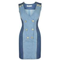 PIERRE BALMAIN Denim Button Down Mini Dress