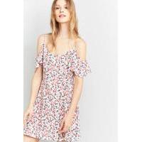 Pins & Needles Floral Cold Shoulder Flippy Dress, PINK