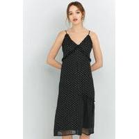 Pins & Needles Dot Slip Dress, NAVY