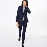 Pinstriped Blazer - Marine