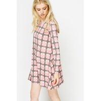 pink checkgrid tent dress