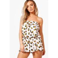 pineapple print bandeau playsuit multi