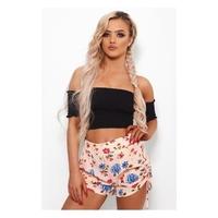 Pippa Pink Floral Tie Side Shorts