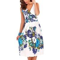 pistachio ladies vibrant floral print knee length dress womens dress i ...