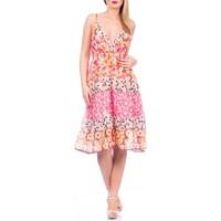 Pistachio Ladies Cross Front Floral Summer Holiday Dress women\'s Dress in pink