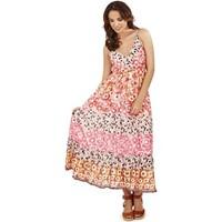 Pistachio Ladies Floral Cotton Maxi Dress with Straps women\'s Long Dress in pink