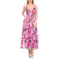 Pistachio Ladies Floral Cotton Maxi Dress with Straps women\'s Long Dress in pink