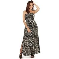 Pistachio Ladies Bandeau Maxi Dress with Elasticated Bust women\'s Long Dress in black