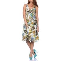 pistachio ladies cross front floral summer holiday dress womens dress  ...