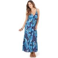 Pistachio Ladies Floral Cotton Maxi Dress with Straps women\'s Long Dress in blue