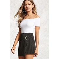 Pinstripe Wrap-Waist Skirt