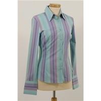 Pink Size 8 Mint Green and Pastel Pinks striped Blouse