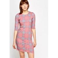 Pink Tartan Print Dress