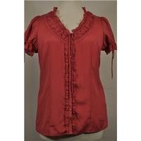 Pink short sleeved blouse by Per Una - Size: 16 - Pink - Short sleeved shirt