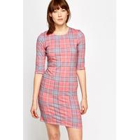 Pink Tartan Print Dress