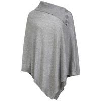 Picasso Soft Poncho with Collar in Light Grey Marl  Amara Reya