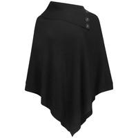 Picasso Soft Poncho with Collar in Black  Amara Reya