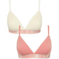 pippa 2 pack jersey triangle bra set in blush ivory tokyo laundry