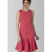 pink panelled sleeveless dress with pep hem