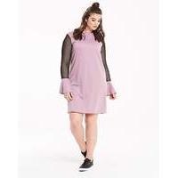 Pink Clove Mesh Sleeve Sweat Dress