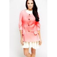 Pink Peplum Hem Scuba Coat