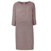 Pink Geo Print Split Sleeve Tunic Dress