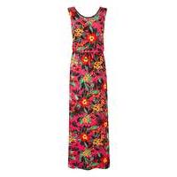 Pink Tropical Print Maxi Dress