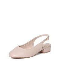 Pink Square Toe Slingback, Pink