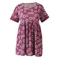 Pink Daisy Flock Smock Dress