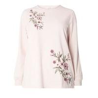 Pink Embroidered Sweat Top, Pink