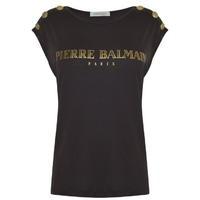 PIERRE BALMAIN Sleeveless Logo Print T Shirt