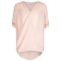 Pink Drape Cross Over Blouse