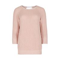 pink cut out back fisherman knit jumper