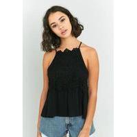 Pins & Needles Lace Overlay Cami, BLACK