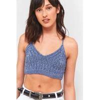 Pins & Needles Knitted Bralette, BLUE