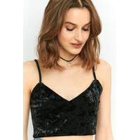 Pins & Needles Crushed Velvet Bralette, BLACK