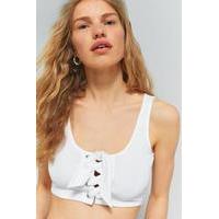 pins needles cropped eyelet cami white