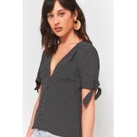 pins needles sally sue polka dot top black white