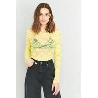 Pins & Needles Long Sleeve Lace T-shirt, DARK YELLOW