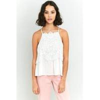 pins needles lace overlay cami white