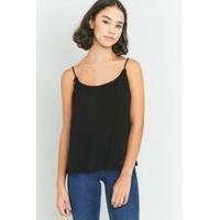 Pins & Needles Crochet Side Cami, BLACK