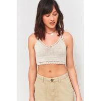 pins needles crochet cropped tank top ivory