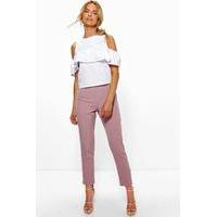 Pintuck Tailored Ankle Grazer Trousers - mauve