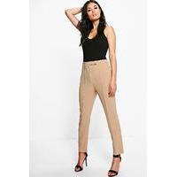 Pintuck Tailored Ankle Grazer Trousers - sand