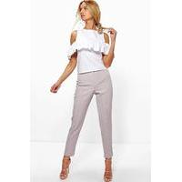 Pintuck Tailored Ankle Grazer Trousers - grey