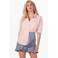 pink denim oversized shirt pink