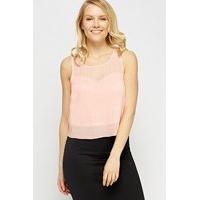 Pink Sheer Pleated Top