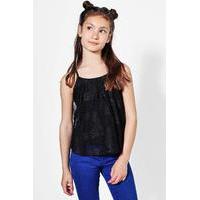 Pineapple Lace Swing Vest - black