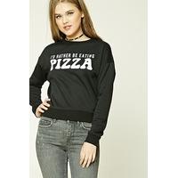 pizza graphic boxy sweatshirt