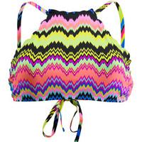 Pilyq Multicolor Bra Swimsuit Reversible Seamless Wave Highneck women\'s Mix & match swimwear in Multicolour